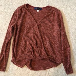 Rust cross sweater